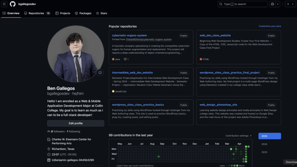 GitHub Profile Screenshot