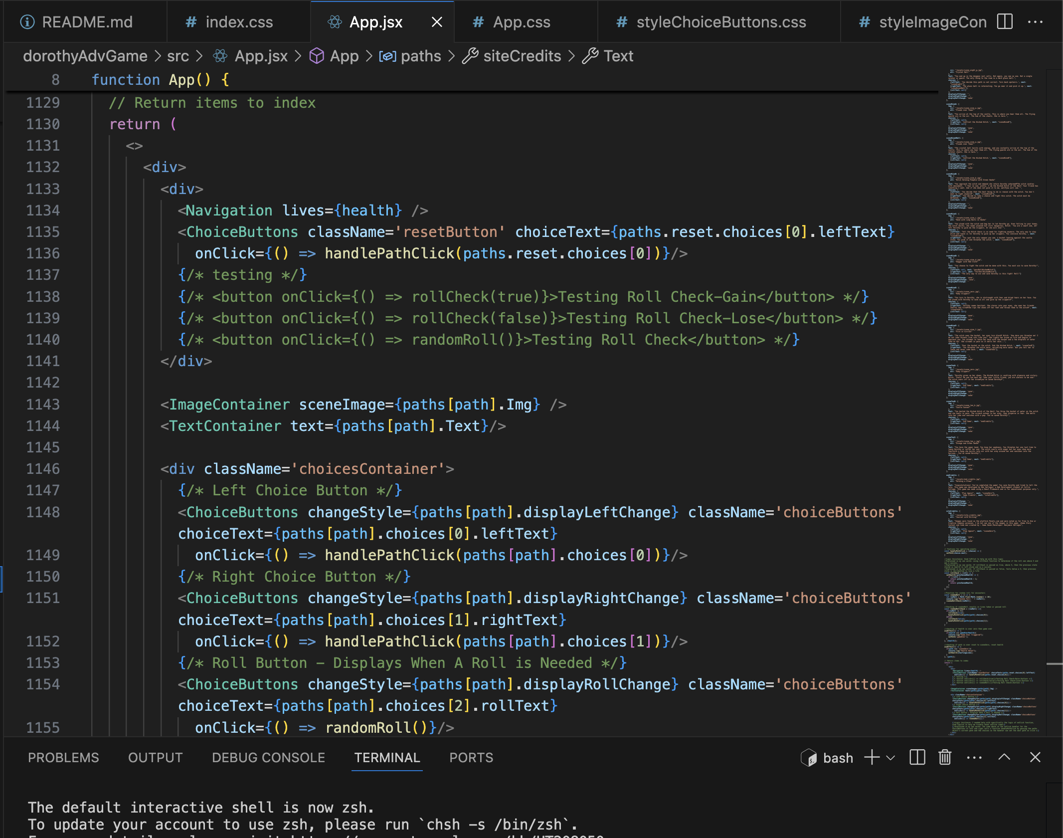 Screenshot of Code