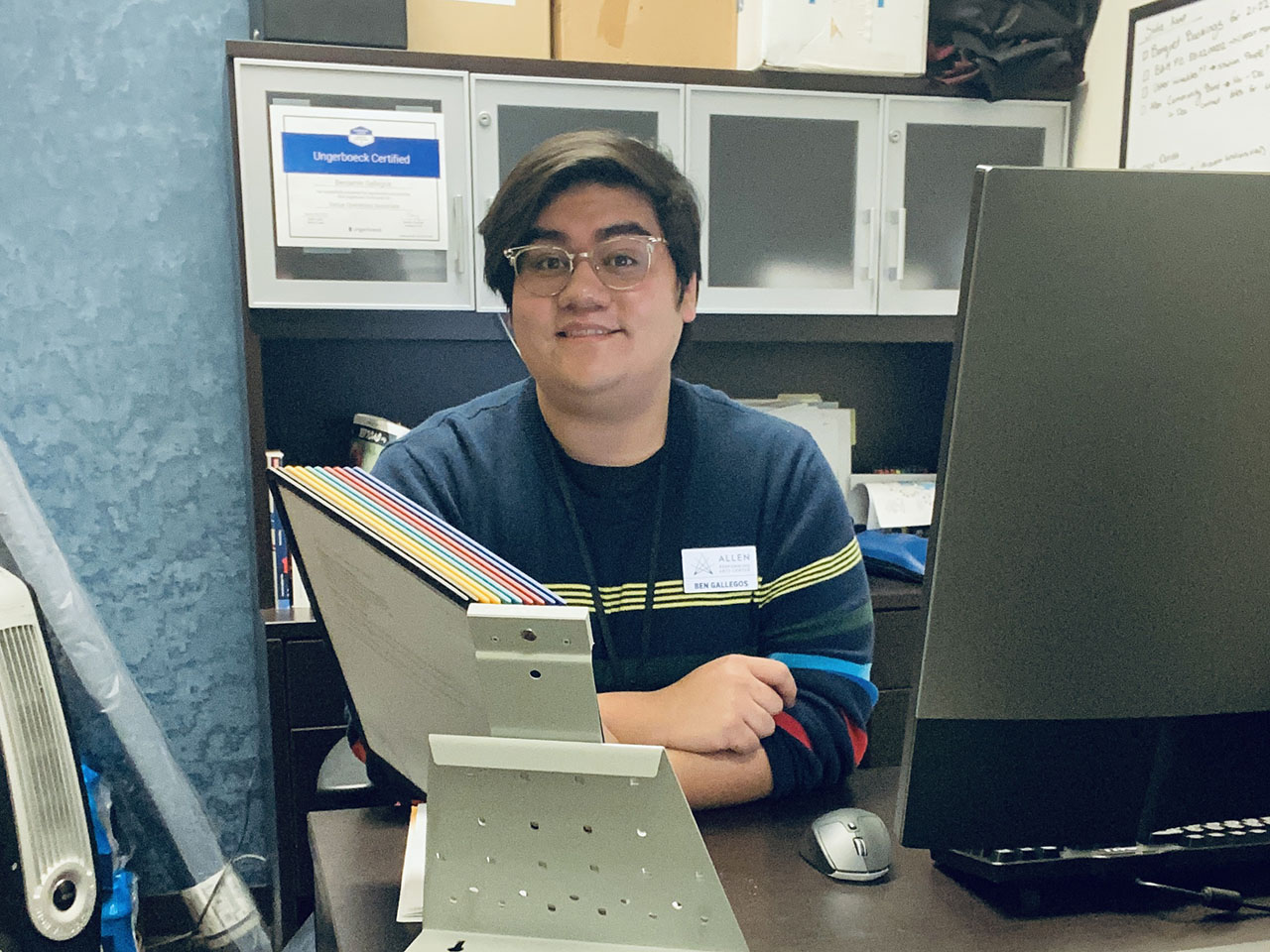 Sitting at Desk Photo